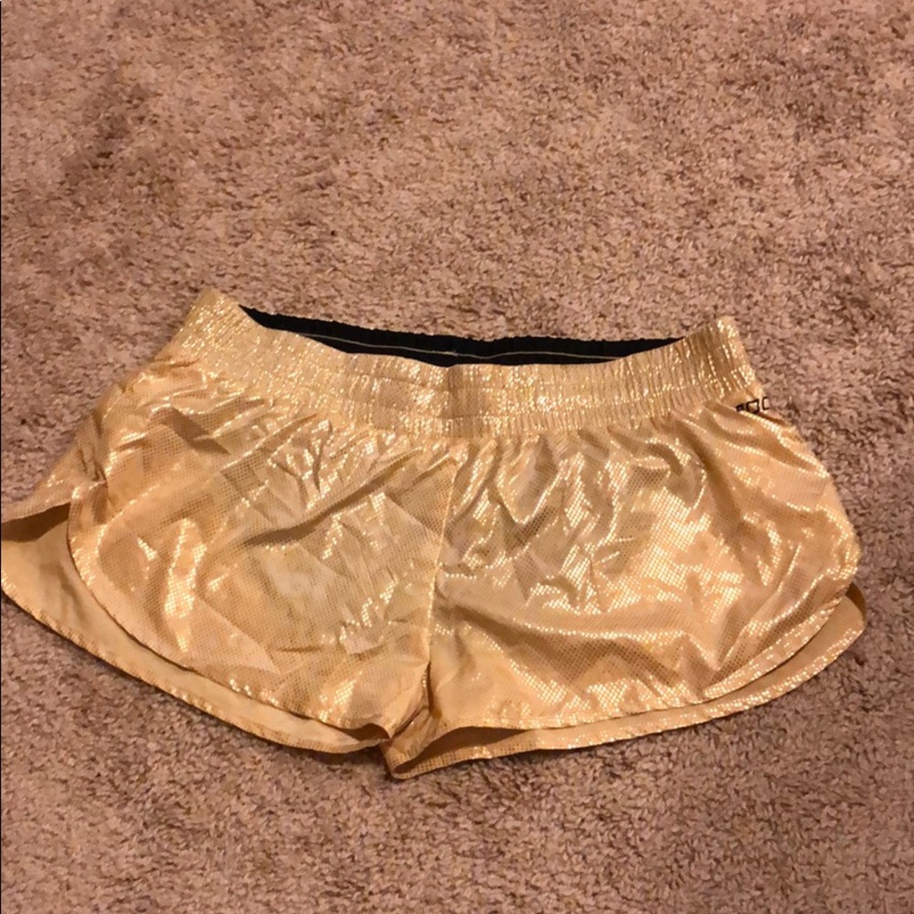 Lorna Jane Gold Shimmer Shorts